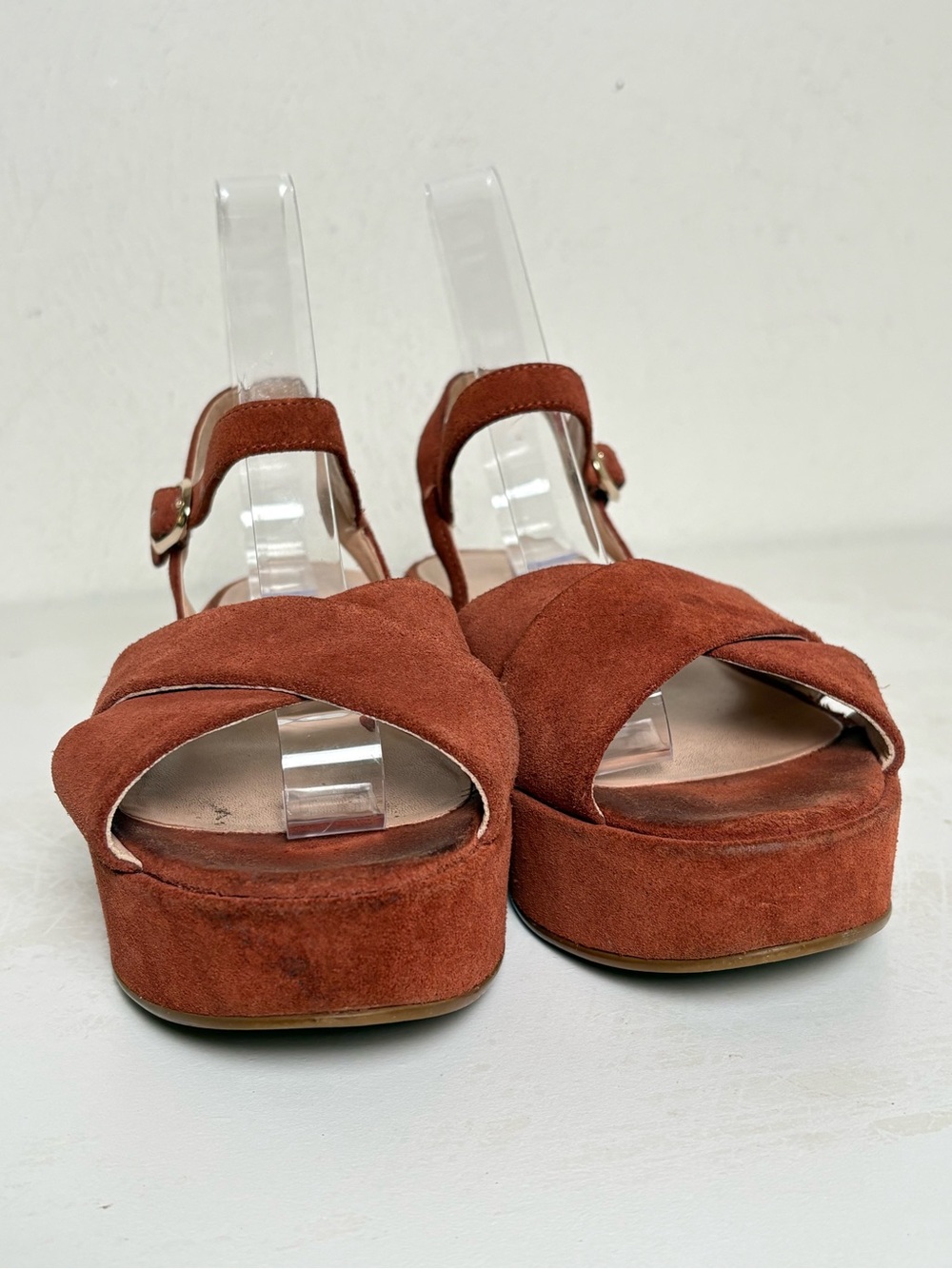 Kate Spade Bunton Suede Flatform Sandals Brown / Dark Tawny 7.5 - Picture 14 of 16